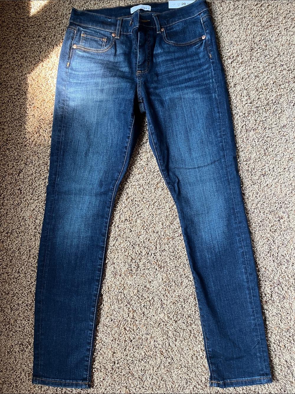 LOFT Dark Indigo Skinny Jeans